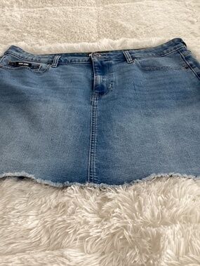 DKYN Women Denim Skirt, Size 14, Color Blue
